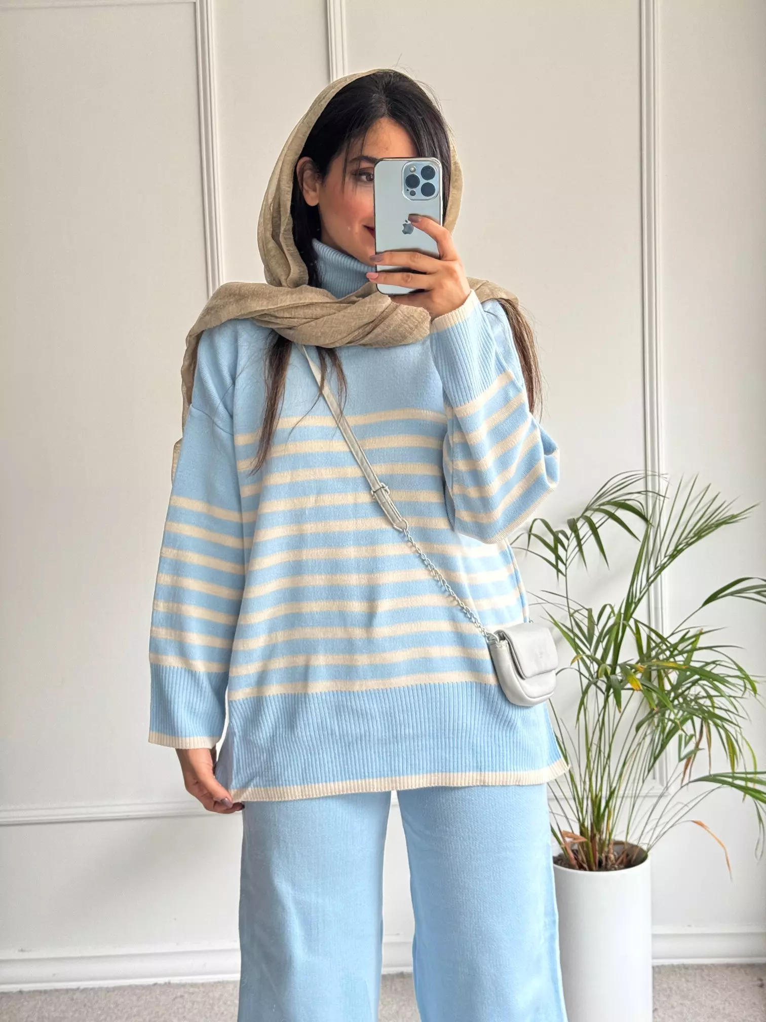 ست مانتو شلوار بافت نیکی